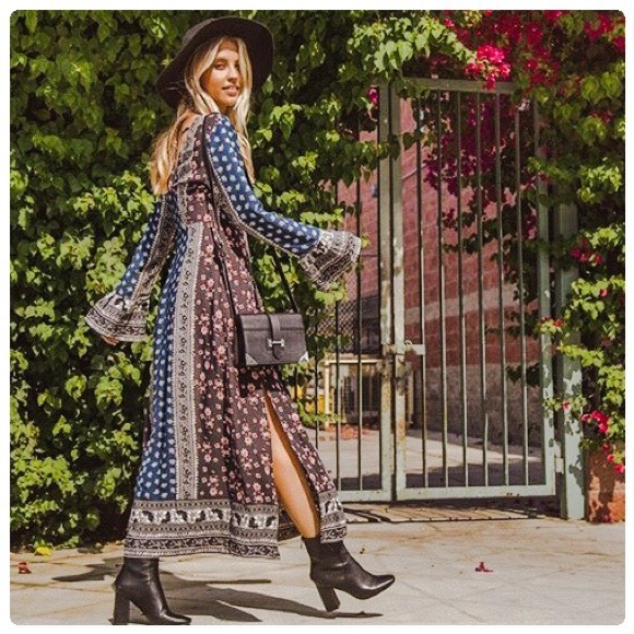 *LAST ONE* Stevie Nicks Kimono Lounge Maxi Dress - Picture 2 of 8